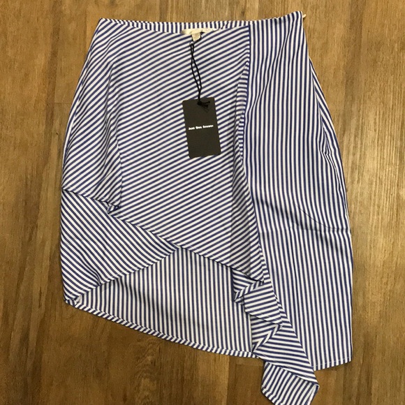 J.O.A. High low mini skirt blue white stripe NWT - Picture 9 of 16